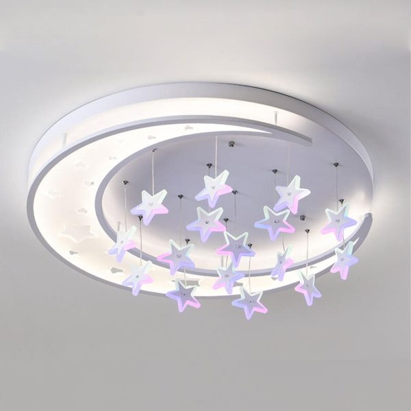 Modern Creative Star Hanging Round LED Flush Mount Ceiling Light - Image 14