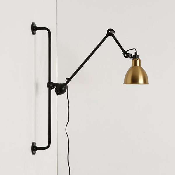 Industrial Vintage Iron Long Pole Swing Arm 1-Light Wall Sconce Lamp - Image 3