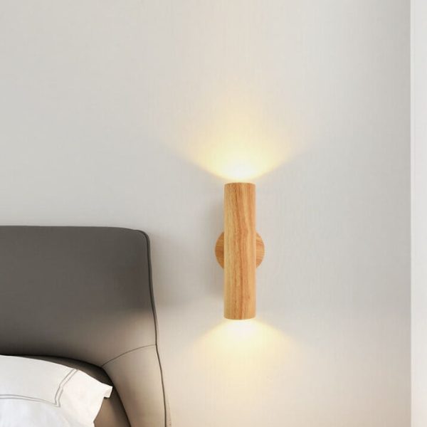 Modern Simple Warm Solid Wood Strip Double Head LED Wall Sconce Lamp - Image 19