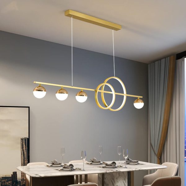 Modern Luxury Long Strip Round Globe Design LED Island Light Chandelier - Image 22