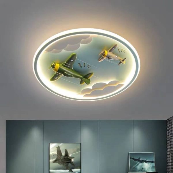 Modern Cartoon Resin Airplane Pegasus Acrylic Shade LED Kids Flush Mount Ceiling Light - Image 13