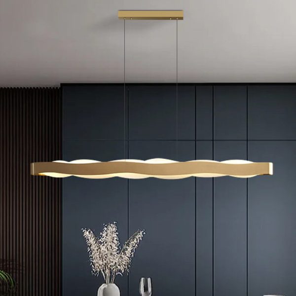 Modern Luxury Stainless Steel Long Bar Acrylic LED Chandelier - Image 3