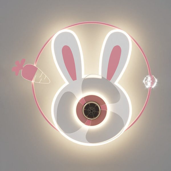 Cartoon Creative Bunny Carrot LED Flush Mount Ceiling Fan Light - Image 7
