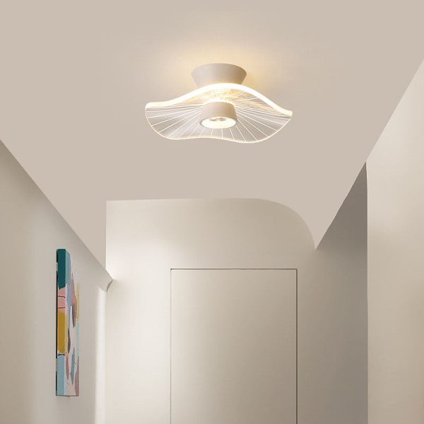 Modern Minimalist Round Rose Flower Iron Acrylic LED Flush Mount Ceiling Light For Living Room - Image 9