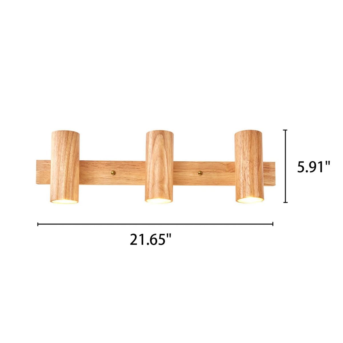 Modern Minimalist Wood Track Spotlight 1/2/3 Light Wall Sconce Lamp - Image 6