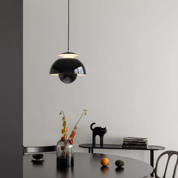 Contemporary Nordic Iron Aluminum Flower Bud Shade LED Pendant Light For Living Room - Image 3