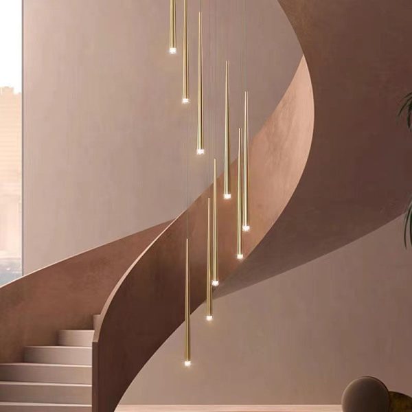 Modern Minimalist Tapered Tube Iron Acrylic LED Island Light Chandelier - Image 12