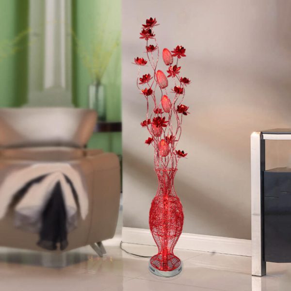European Style Vase Flower Design Aluminum LED Standing Floor Lamp - Image 17