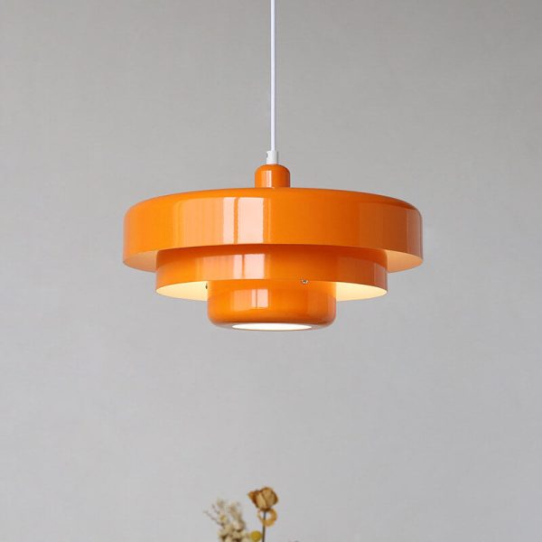 Nordic Vintage Multi-Layered Round Metal 1-Light Pendant Light - Image 15