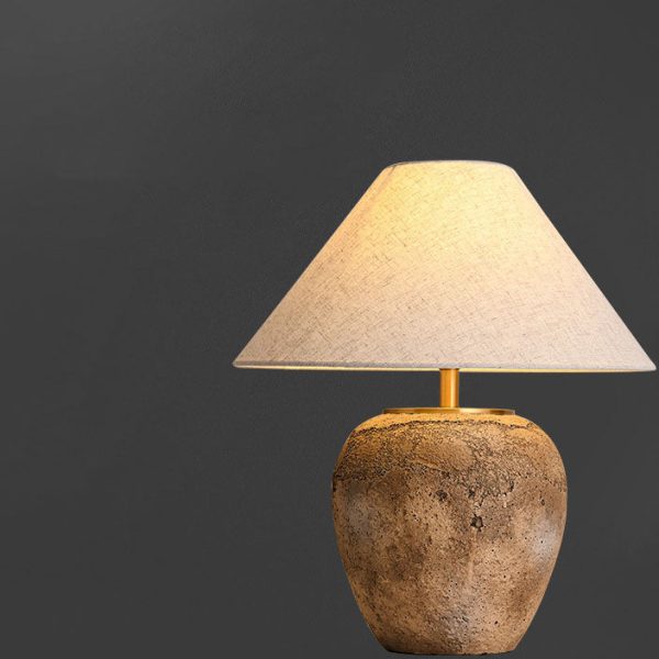 Modern Shabby Chic Cone Fabric Ceramic Jar 1-Light Table Lamp For Bedroom - Image 12