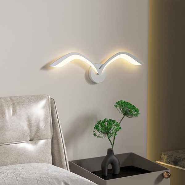 Nordic Minimalist Seagull Acrylic LED Wall Sconce Lamp - Image 7