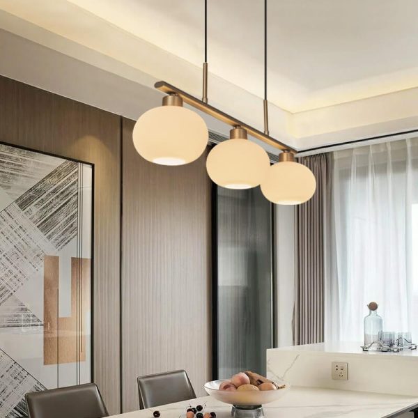 Nordic Long Light Luxury Glass Dome Shade 3-Light Chandelier - Image 13