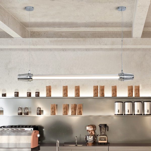 Contemporary Industrial Strip Aluminum Acrylic LED Island Light Chandelier For Dining Room - Image 2