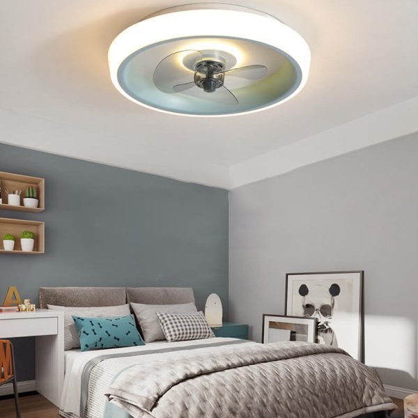 Simple Modern Acrylic Lightweight LED Flush Mount Fan Light - Image 26