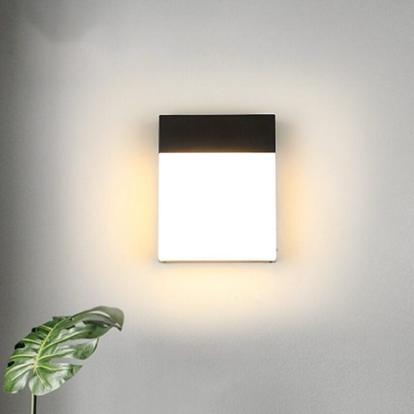 Simple Outdoor Square Frosted Aluminum Waterproof LED Wall Sconce Lamp - Image 2