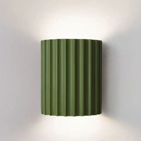 Contemporary Scandinavian Resin Half Column 2-Light Wall Sconce Lamp For Hallway - Image 7