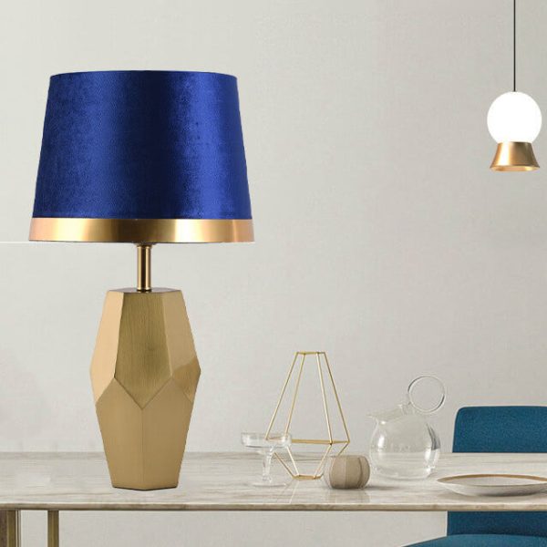 Luxury Art Fabric Metal Geometric Base 1-Light Table Lamp - Image 5