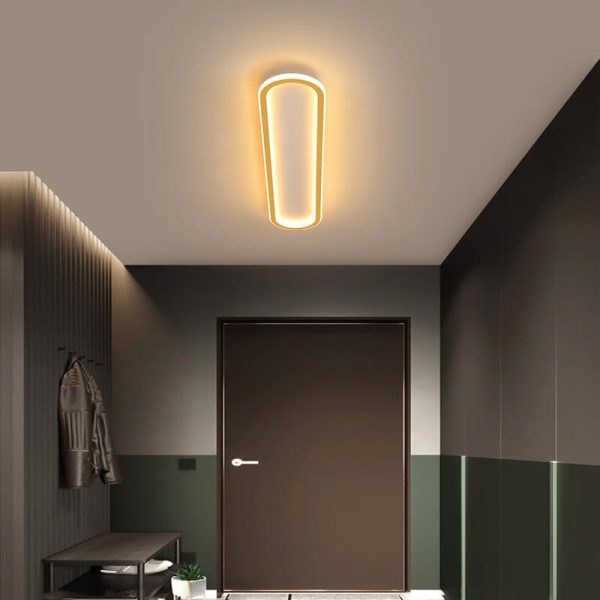 Modern Minimalist Long Iron Silicone LED Flush Mount Ceiling Light For Bedroom - Image 9