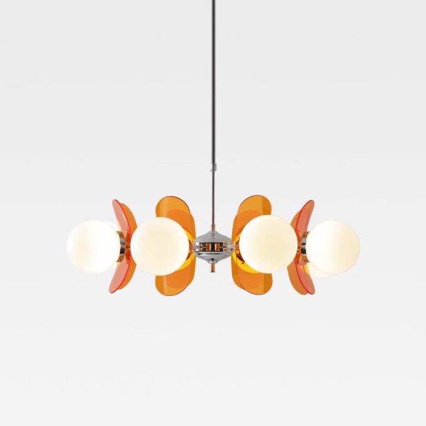 Modern Mid-Century Acrylic Magic Bean Glass Shade 3/5/6/8-Light Chandelier For Living Room - Image 3