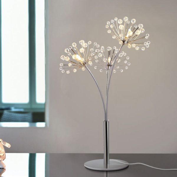 Nordic Creative Dandelion Crystal Bead Iron  3-Light Table Lamp - Image 12