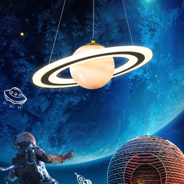 Modern Creative Space Planet Circle Kids LED Chandelier - Image 22