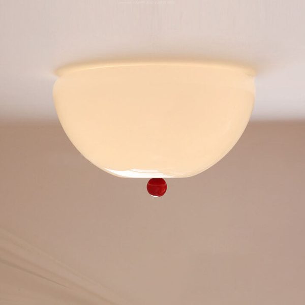 Nordic Minimalist Iron Round Glass Shade 4-Light Flush Mount Ceiling Light - Image 5
