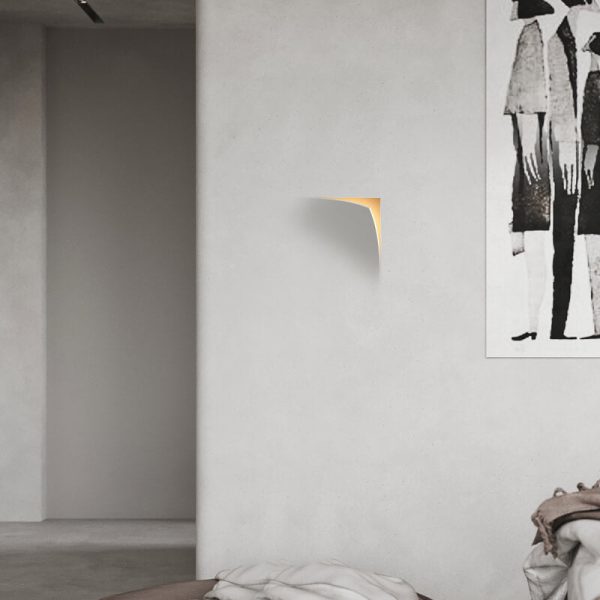 Modern Simplicity Square Flip Flop Recessed Plaster 1-Light Wall Sconce Lamp For Living Room - Image 10