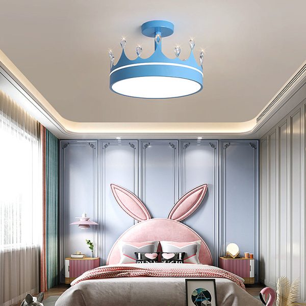 Cartoon Creative Crown LED Kids Semi-Flush Mount Ceiling Light - Image 6