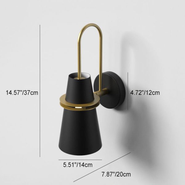 Contemporary Scandinavian Horn Iron 1-Light Wall Sconce Lamp For Bedroom - Image 4