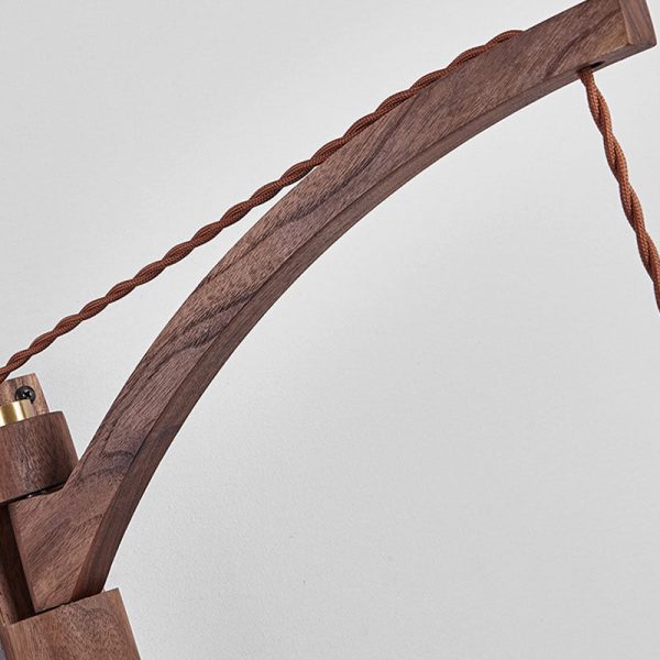 Japanese Wabi-Sabi Solid Wood Glass Horn 1-Light Wall Sconce Lamp - Image 9