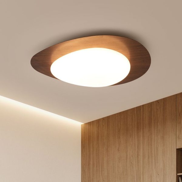 Contemporary Scandinavian Pebble Shape Iron Acrylic LED Flush Mount Ceiling Light For Bedroom - Image 15