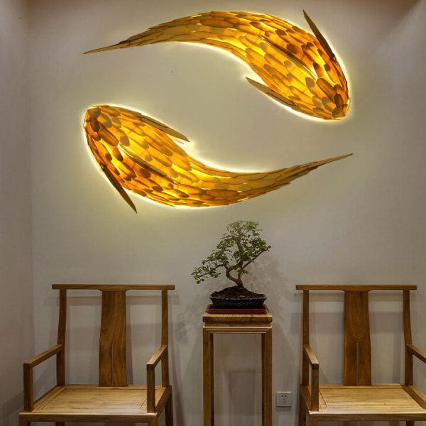 Modern Decorative Carp Linden Wood Hardware 2/4 Light Wall Sconce Lamp - Image 13