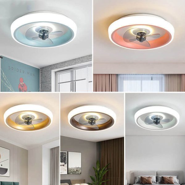 Simple Modern Acrylic Lightweight LED Flush Mount Fan Light - Image 22