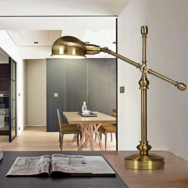 Simple Industrial Iron Eye Protection 1-Light Table Lamp