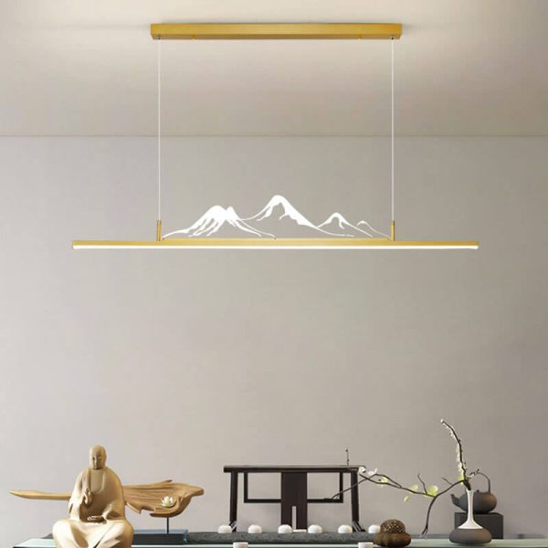 Chinese Style Retro Long Strip Mountain Peak Design Decorative LED Chandelier - Image 21