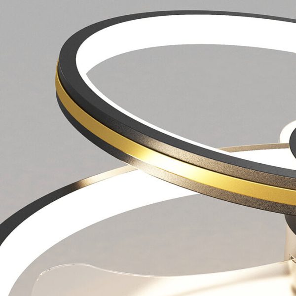 Luxury Acrylic Three Rings Combination Design LED Flush Mount Fan Light - Image 8