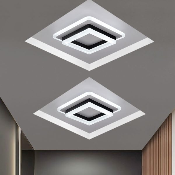 Nordic Simple Acrylic Square Circle Iron LED Flush Mount Ceiling Light - Image 12