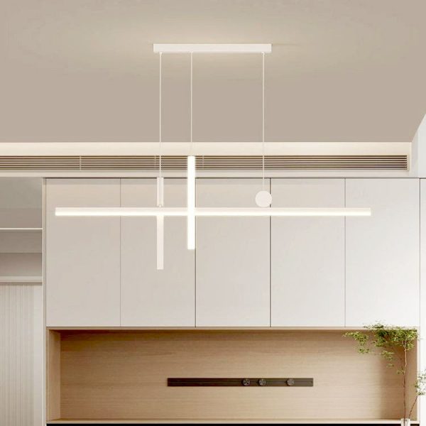 Modern Minimalist Strip Cone Circle Iron Acrylic LED Chandeliers Island Light For Dining Room - Image 3
