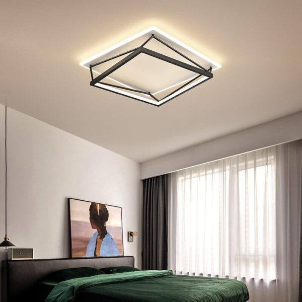 Nordic Minimalist Geometric Art LED Flush Mount Ceiling Light - Image 13