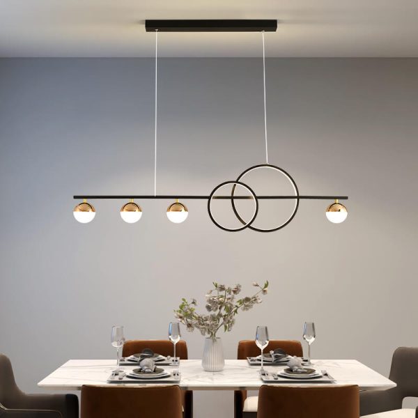 Modern Luxury Long Strip Round Globe Design LED Island Light Chandelier - Image 2