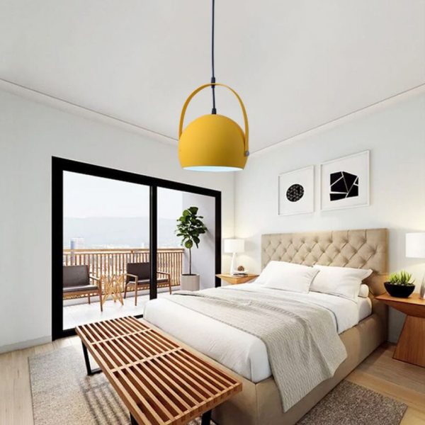 Nordic Macaron Aluminum Semicircle 1-Light Pendant Light - Image 15