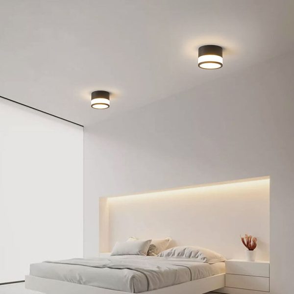 Modern Solid Color Cylinder Aluminum LED Flush Mount Light - Image 16