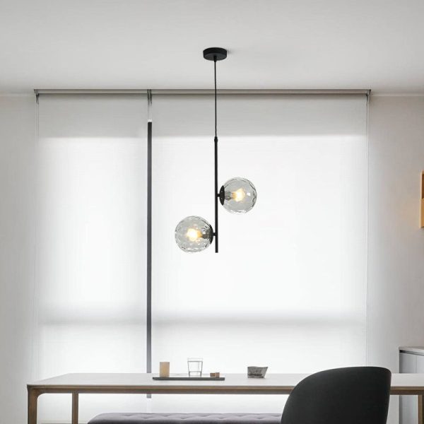 Nordic Minimalist Glass Ball Branch 2-Light Chandelier - Image 2