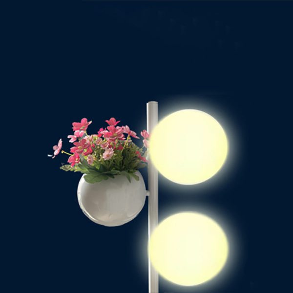 Contemporary Creative Flowerpot Decor PE Globe Shade LED Waterproof Standing Floor Lamp For Outdoor Patio - Image 6