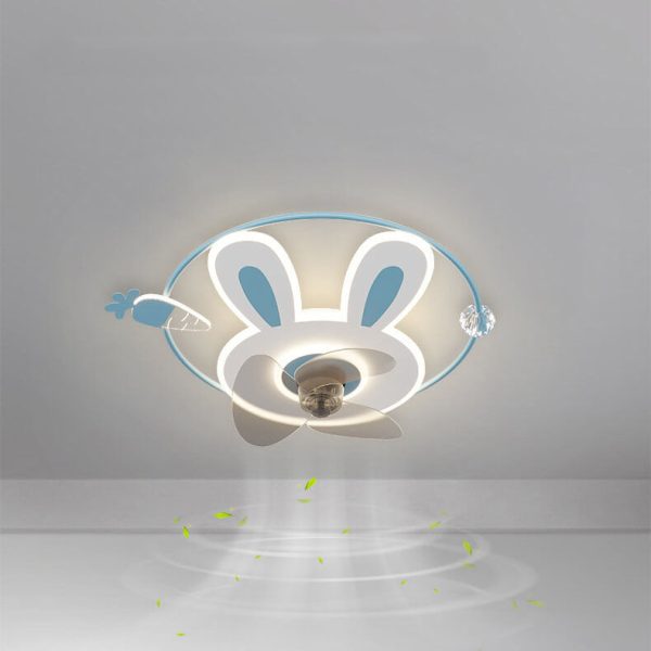 Cartoon Creative Bunny Carrot LED Flush Mount Ceiling Fan Light - Image 11