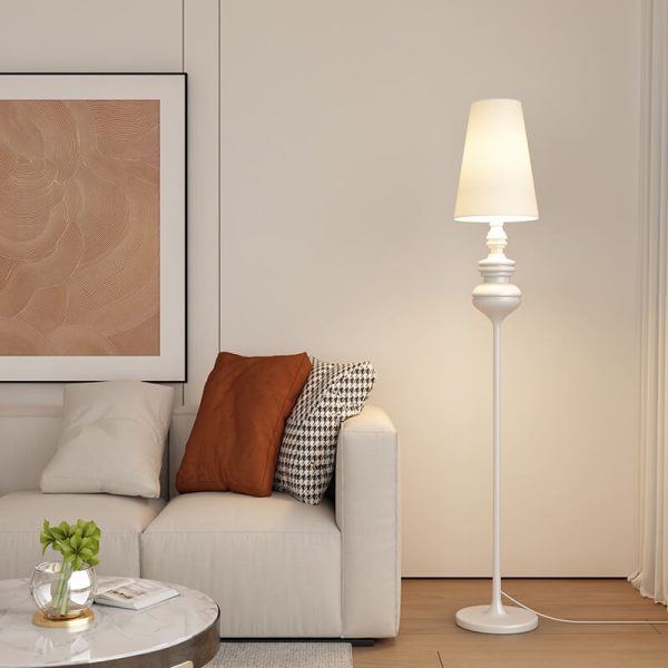 Modern Transitional Fabric Cone Iron Base 1-Light Standing Floor Lamp For Living Room - Image 3
