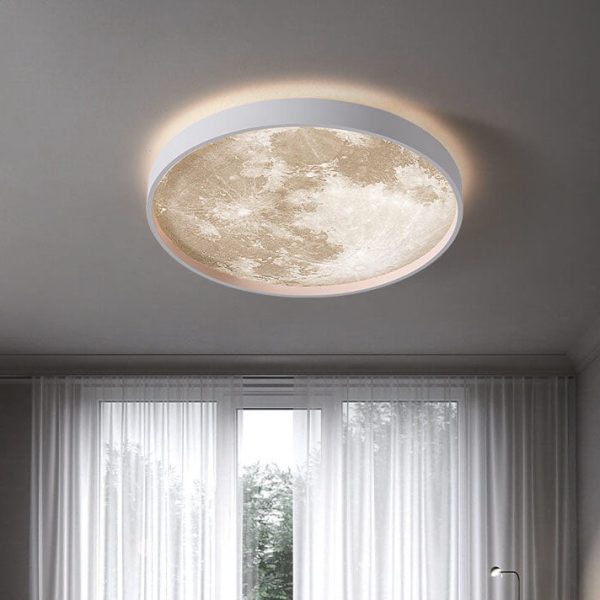 Nordic Creative Moon Round LED Flush Mount Ceiling Light - Image 25