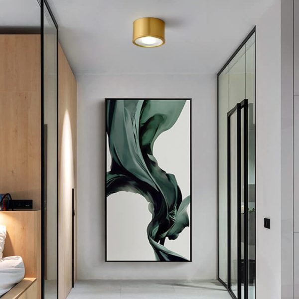 Modern Cylindrical Brass LED Spotlight Flush Mount Ceiling Light - Image 8