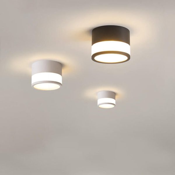 Modern Solid Color Cylinder Aluminum LED Flush Mount Light - Image 13