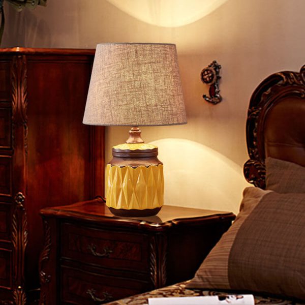 Modern Light Luxury Simple Ceramic Cylindrical 1-Light Table Lamp - Image 10